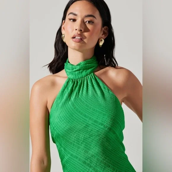 NWT Size S - ASTR The Label Caspia Halter Side-Slit Midi Dress - Picture 4 of 11